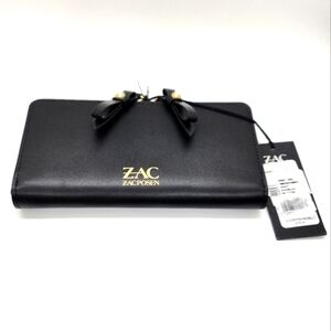 ZAC Zac Posen Black Wallet with Gold Accents NWT